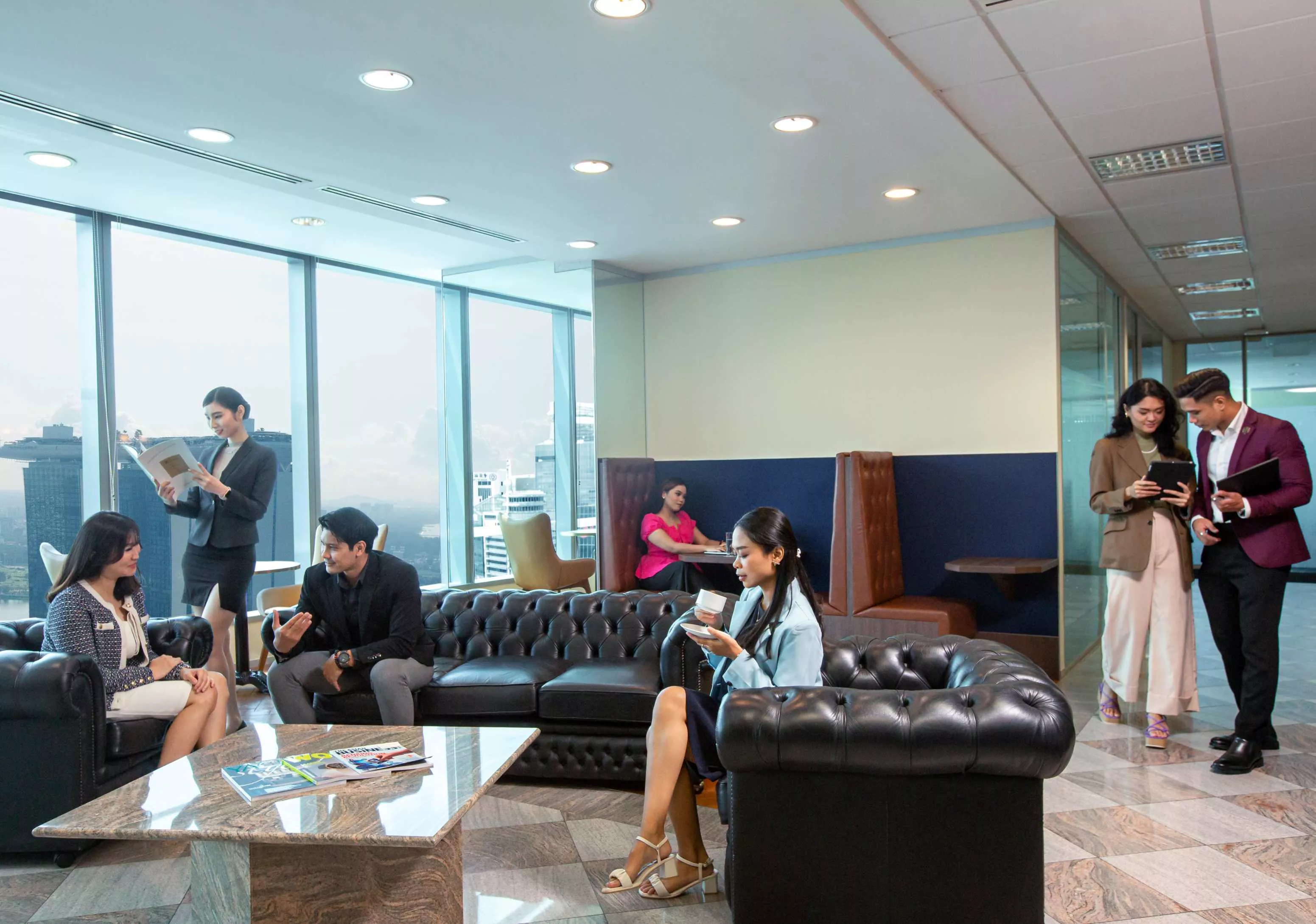erviced Office, Marina Bay Financial Centre, Singapore, CBD, Coworking Lounges